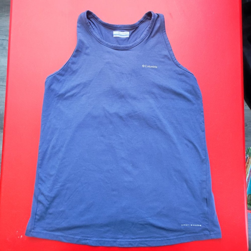 Columbia Omni-shade athletic tank top blue women's size M